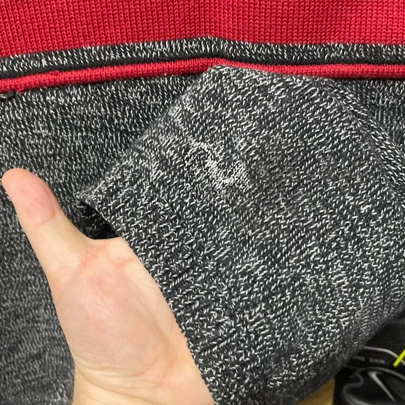 horizontal line pattern crewneck 90s vintage paint splatter sweater sweatshirt - Picture 8 of 8